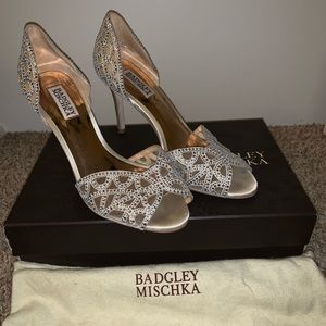 Badgley Mischka Harris Peep Toe Rhinestone Pumps